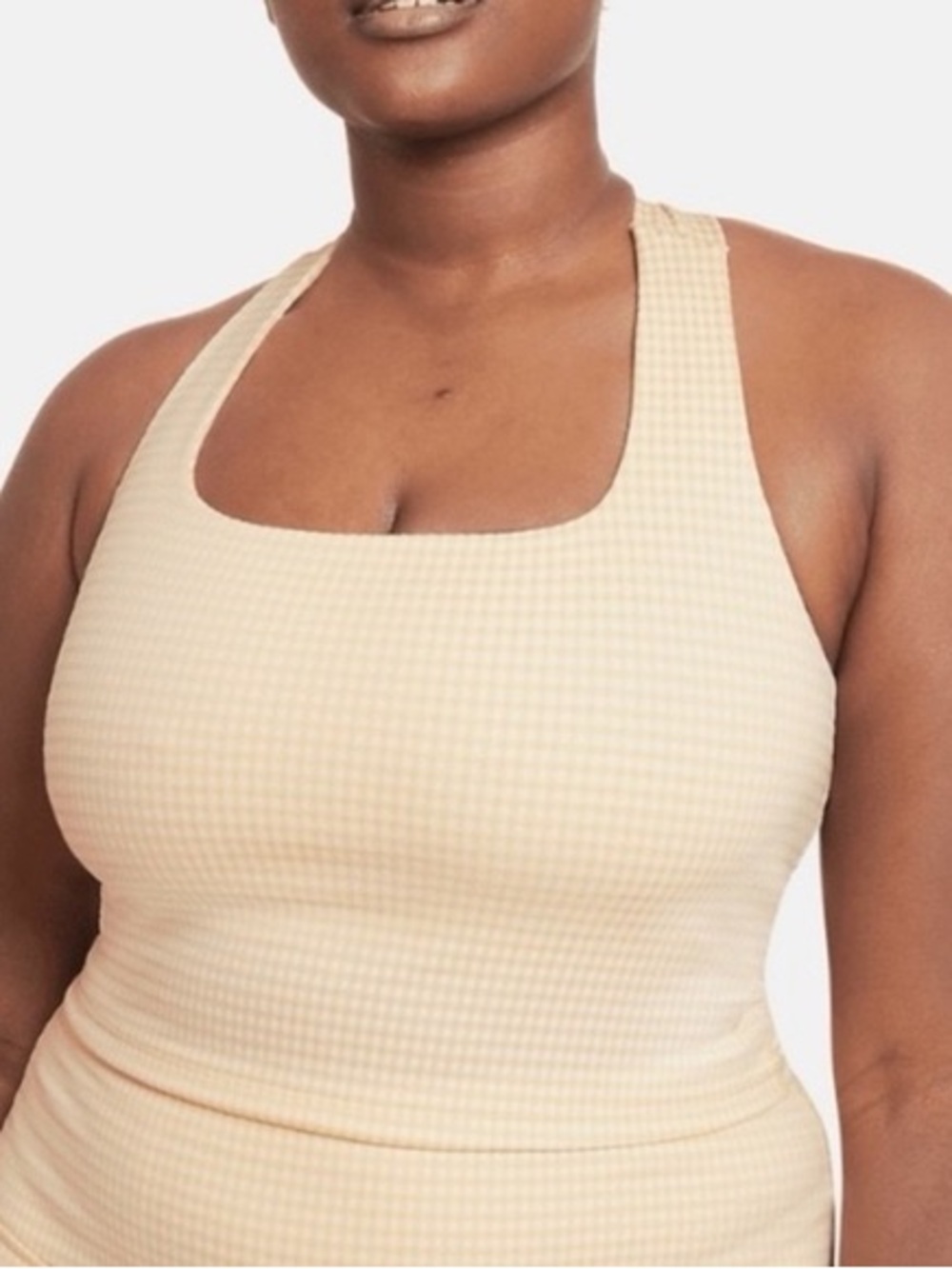Nike Gingham Yellow Cross Back Tank